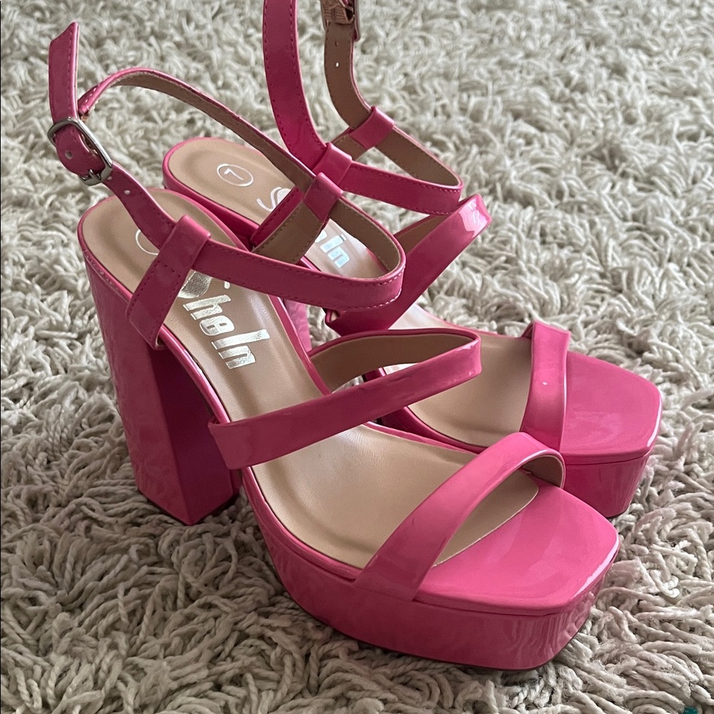 SHEIN Hot Pink Platform Sandals